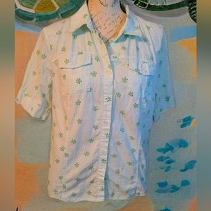 Green Turtles Cotton Short Sleeve Shirt